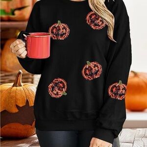 Black Halloween Pumpkin Sweatshirt
